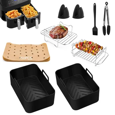 Heißluftfritteuse-Zubehör, Silikon-Einlage 2,3 L, Schwarz