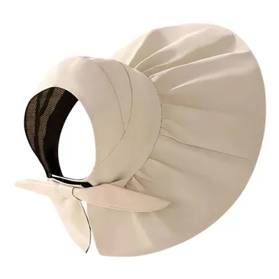 Produktbild von Damen Visor Faltbar UV-Schutz Sonnenhut Breiter Krempe Strandhut, Beige