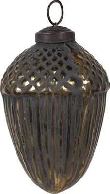 Produktbild von Clayre & Eef Weihnachtskugel Ø 7x10 cm Schwarz Glas