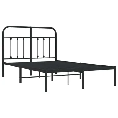 Obrázek produktu pro Kovový rám postele s čelem černý 120 x 190 cm