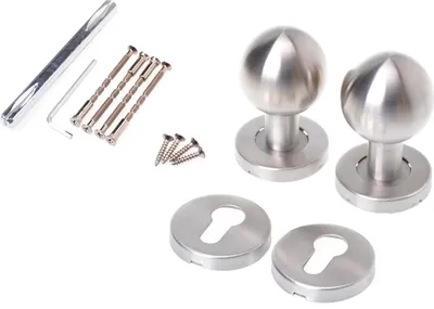 Produktbild von Aqbau® Set Kugelknopf Türknauf Rund Edelstahl Fest Türknopf Knauf Rosette PZ