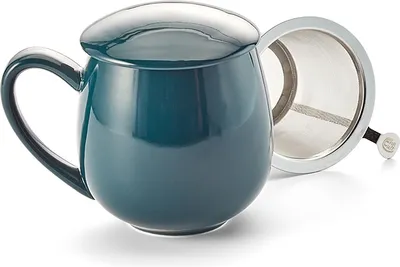 Produktbild von Kräuterteetasse "Saara" Porzellan, 3-teilig, dunkelgrün 0,35 l
