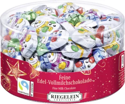 Riegelein Schneemännchen mini Vollmilchschokolade Runddose 400g