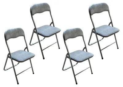 Produktbild von HTI living Klappstuhl 4er Set Dima Fabric Grau Küchenstuhl Eventbestuhlung