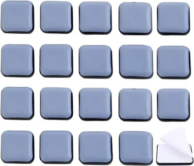 Produktbild von 20 Stück selbstklebende Möbelgleiter aus PTFE Teflon, quadratisch, 25 x 25 mm, für das Bewegen schwerer Möbel