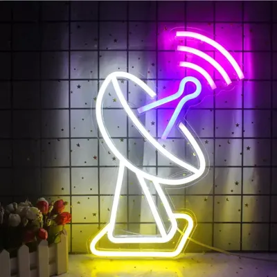 Image de Lumière LED NEON, lampe murale décorative, parabole blanche, env. 38,5 x 32 x 2 cm