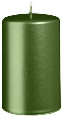 Produktbild von Stumpenkerzen Metallic Matt Dunkelgrün 100 x Ø 60 mm, 12 Stück