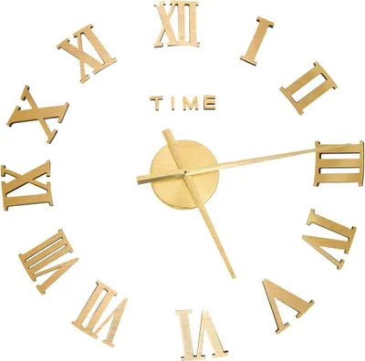 Produktbild von vidaXL 3D-Wanduhr Modernes Design Golden 100 cm XXL