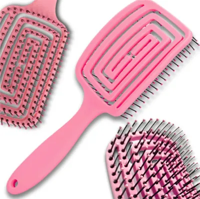 Produktbild von Entspannende, flexible Fuchsia-Haarmassage- und Stylingbürste