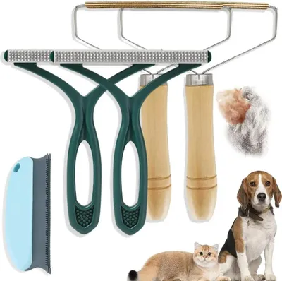 Produktbild von Lamon Fusselrasierer Tierhaarentferner, 5 Stück Tragbarer Fusselentferner, Katzenhaarentferner, Fusselbürste Kleiderbürste Teppich, Strick, Tierhaar