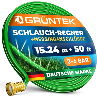 Produktbild von GRÜNTEK Sprühregner Schlauch 50 Fuß / 15,24 m Rasensprenger Gartenschlauch