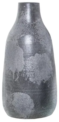 Produktbild von Keramikvase silberfarben, antike Optik, 17 x 18 x 39 cm, für die Wohnraumdekoration