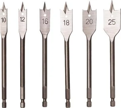 Immagine prodotto di Haushalt Flat Wood Drill Set Tin 6Pcs 10-25Mm