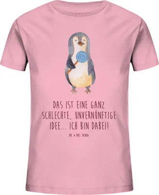 Produktbild von Mr. & Mrs. Panda Kleinkinder T-Shirt Pinguin Lolli 12-14 Jahre (152/164) - Baumwolle Pink - Geschenk, Pinguine, Süßigkeiten, Kindershirt, Unvernünftig, Teenager, Mädchen