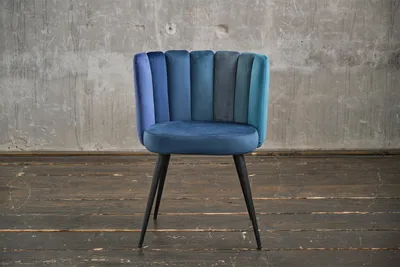 Produktbild von KAWOLA Stuhl JADA Esszimmerstuhl Velvet blau Fuß schwarz
