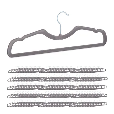 Obrázek produktu pro relaxdays 150 x flocked clothes hangers grey