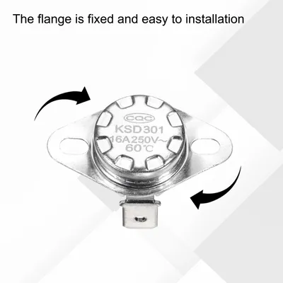 Produktbild von 8 Stš¹ck Thermoschalter 60¡ãC Geschlossen 250V 16A Temperaturschalter Thermostat KSD301 Bimetall Thermoschutz fš¹r Mikrowellen, Back?fen, Kaffeemaschinen