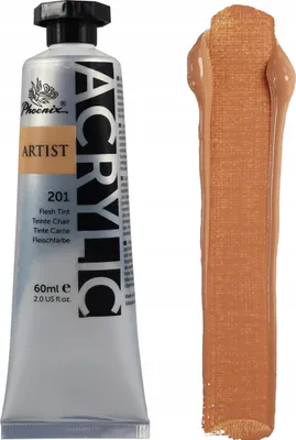Zdjęcie produktu dla Farba Akrylowa Phoenix Artist 201 Flesh Tint – Profesjonalna Farba Cielista 60 ml, Wysokopigmentowana Farba Artystyczna