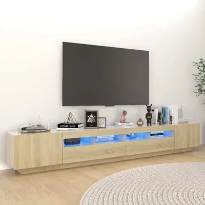 Produktbild von Möbel TV-Schrank mit LED-Leuchten Sonoma-Eiche 260x35x40 cm - TV-Schränke &31010
