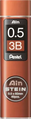 Zdjęcie produktu dla Pentel AIN STEIN 40 wkładów do ołówka automatycznego 0,5 mm 3B