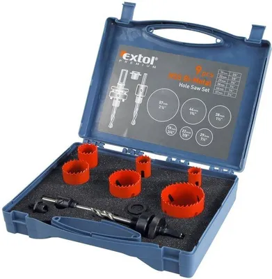 Produktbild von EXTOL PREMIUM 8801602 Kronenbohrer, Sanitär, 6 Durchmesser ?19–57 mm, HSS/Bimetall