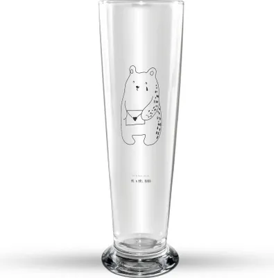 Produktbild von Mr. & Mrs. Panda Bierglas Bär Vermissen - Transparent - Geschenk, Freundin, Verreist, Unglücklich Verliebt, Reise, Weizenbier Glas, Weißbierglas, Teddy, Bier, Weizen