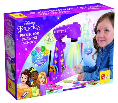 Produktbild von Lisciani 92956 - Disney Princess Zeichenschule mit LED Projektor zeichnen malen basteln Schablonen