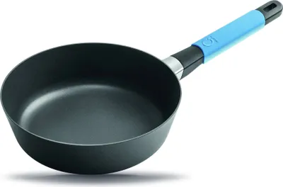 Image de Squality Poêle à bords hauts, Bleu clair, 24cm⌀, 7cm de haut, 2l de volume, poignée ergonomique, INDUCTION