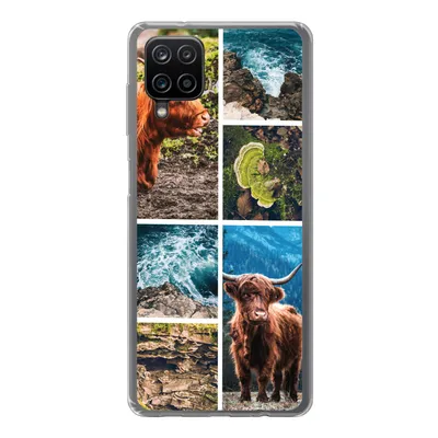 Produktbild von MuchoWow® Handyhülle Schutzhülle Hülle für Samsung Galaxy A12 Schottische Highlander - Natur - Collage Silikon Softcase Handy Hülle - Bild