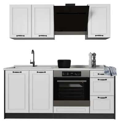 Imagen del producto de Cocina para solteros Vicco R-Line Blanco casa de campo/Antracita 180 cm encimera Mármol, Model 67760