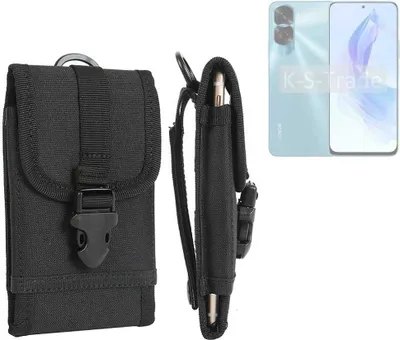 Produktbild von K-S-Trade Holster Handy Hülle kompatibel mit Honor 90 Lite Holster Handytasche Gürtel Tasche Schutz Hülle Robust Outdoor schwarz