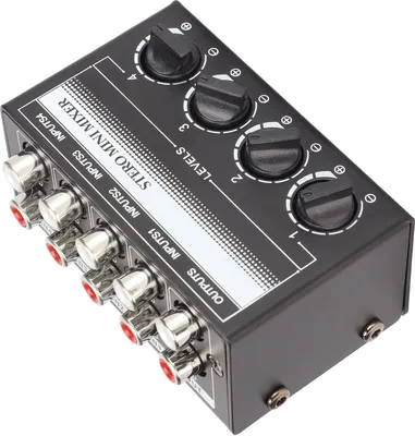 Obrázok produktu pre Stereo mini mixér,Pasívny mixér,4-kanálový mixér,4-kanálový pasívny rozdeľovač,4-kanálový pasívny mixér,Stereo mixér