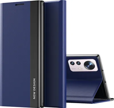 Immagine prodotto di Xiaomi Mi 12 Pro Case, Finto cuoio Magnetic Flip Stand Custodia protettiva per Xiaomi Mi 12 Pro Blu Navy