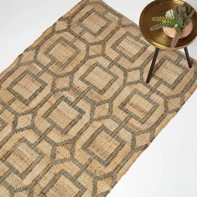 Produktbild von HOMESCAPES Juteteppich Tiran braun-grau - geometrisch gemustert, 160 x 230 cm