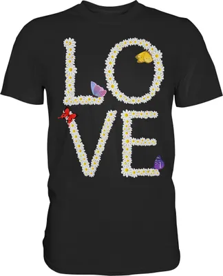Produktbild von Love Gänseblumen Frauen Schmetterling T-Shirt – Black / L