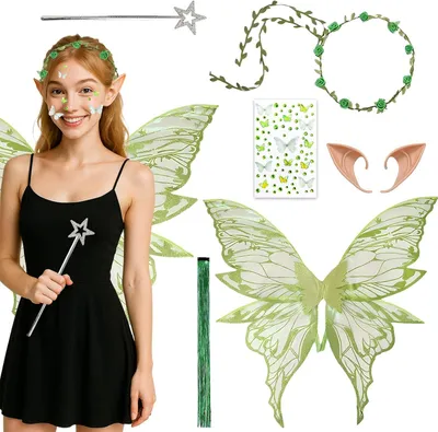 Produktbild von Feenflügel Erwachsene, für Cosplay, mit Elfenohren und Zauberstab