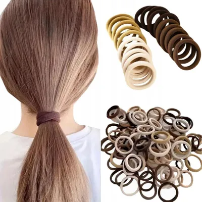 Immagine prodotto di Fascette per capelli - Per coda di cavallo - Elastico - Nero - Set di fascette per capelli - 50 pezzi