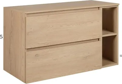 Immagine prodotto di ARMADIO DA BAGNO 100 cm (80 + 20) + TOP, colore: rovere chiaro, 100 x 46 x 60,7 cm, con piano di lavoro