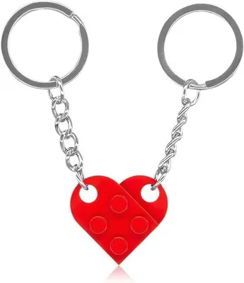 Immagine prodotto di Portachiavi per coppie: idea regalo per Natale, amici, portachiavi a forma di cuore, nuova casa, regali di anniversario (rosso)