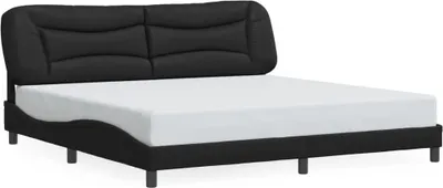 Produktbild von vidaXL Bettgestell ohne Matratze "Hvar" Schwarz 200x200 cm Kunstleder