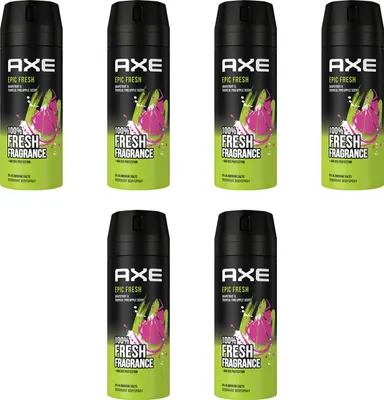 Produktbild von AXE Bodyspray Epic Fresh 6x 150ml | Deo Männerdeo ohne Aluminium | Deodorant Deospray für Herren Männer Men