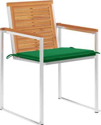 Image de vidaXL Chaises de jardin 4 pcs. avec coussins bois massif acacia