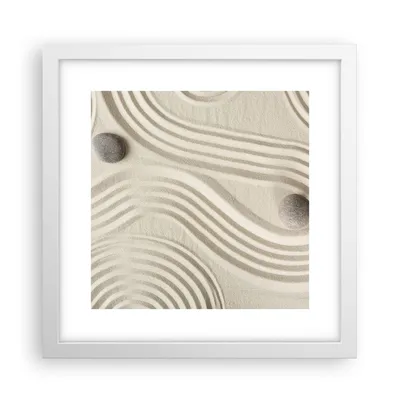 Produktbild von Gerahmtes Poster - Weißer Rahmen - Steine Figuren Sand - 30x30 cm - Wand Bild - Wanddeko - Wandbilder - Kunstposter - Wandposter - Bilderrahmen - Bilder - Kunstdruck - Wanddekoration - P2WAC30x30-5127