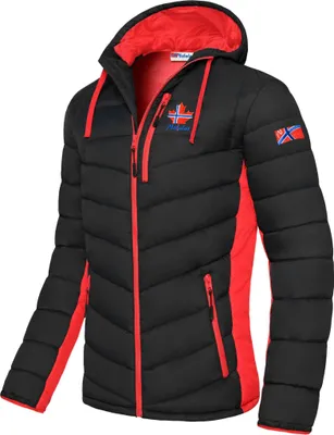 Produktbild von Nebulus Winterjacke MERIK Herren, warme Outdoorjacke, praktische & vielseitige Übergangs- & Winterjacke, P5150 - Herren, schwarz-rot, M