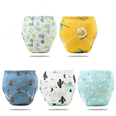 Produktbild von Töpfchentraining Unterwäsche Gr. 100 (5 Stk) - Wiederverwendbare Lernwindeln für Babys 16-25 kg, Waschbare Trainerhosen für Jungen & Mädchen