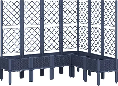 Produktbild von vidaXL Pflanzkübel mit Rankgitter Blaugrau 160x120x142 cm PP