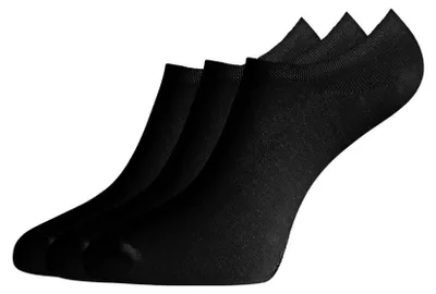 Productafbeelding van Bamboo Basics onzichtbare sokken, 3 paar, gebreide voetbedekkers, zwart, uni
