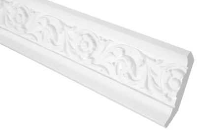 Produktbild von GRAND DECOR Stuckleisten Decke Barock Stil, PolyurethanHartschaum & Flexibel - 2m Deckenleisten gemustert Eckleisten Kunststoff Stuck (10 Meter C753 weiß)