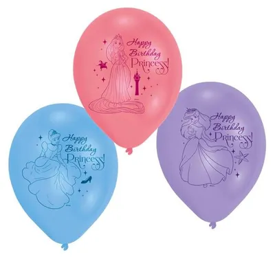 Produktbild von 6 Disney Princess Motiv Luftballons, ca. 22,8 cm Durchmesser