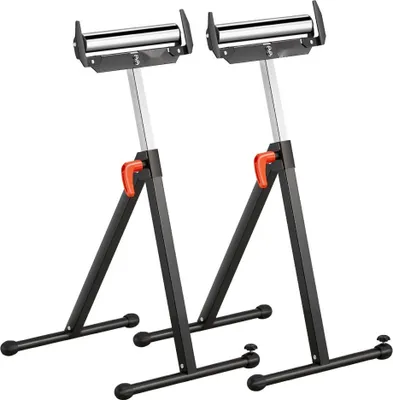 Zdjęcie produktu dla Stojak na kółkach 2x regulowany 68-109 cm - Stojak roboczy składany 113 kg - Wytrzymały do zastosowań przemysłowych